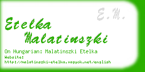 etelka malatinszki business card